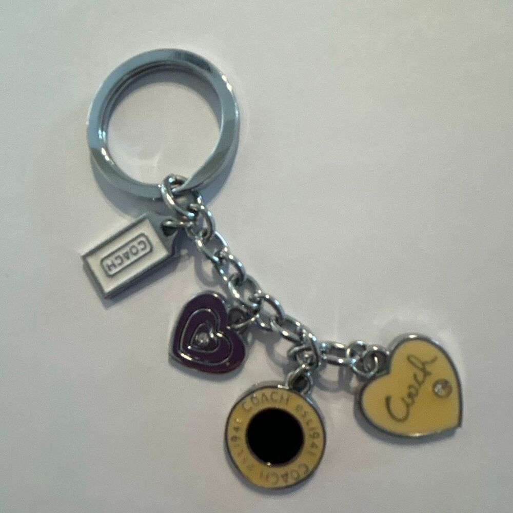 COACH Yellow & Silver Keychain